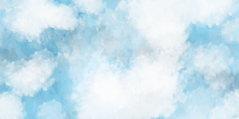 Blue watercolor background with abstract cloudy sky concept. Abstract blue watercolor background. Blue sky background with clouds.