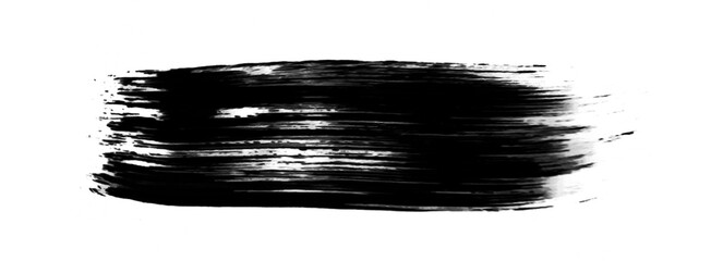 Black paint brush stroke isolated transparent