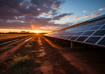 Solar Panels at sunset