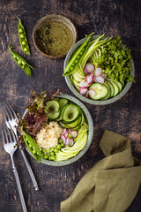 Vegan healthy green buddha bowl