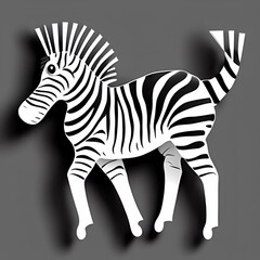 Fototapeta na wymiar Zebra drawing on gray background
