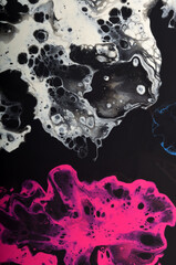 colorful abstract art background with cells on black