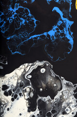 colorful abstract art background with cells on black