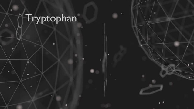Tryptophan amino acid molecule. Skeletal formula.