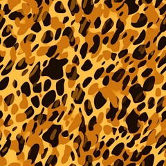 Fototapeta na wymiar Leopard skin texture seamless pattern, animal leather design. AI illustration. Trendy modern design for printing clothes, fabric, paper..