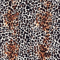 Leopard skin texture seamless pattern, animal leather design. AI illustration. Trendy modern design for printing clothes, fabric, paper..