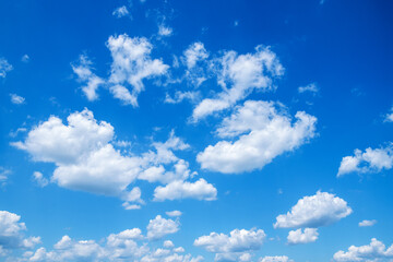 Blue sky with white clouds.