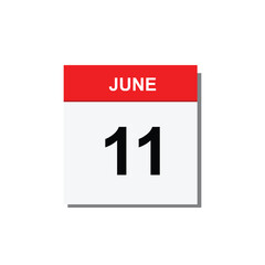 calender icon, 11 june icon with white background