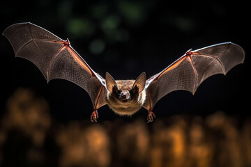 bat animals are flying horror halloween 3d rendering AI generative  - obrazy, fototapety, plakaty