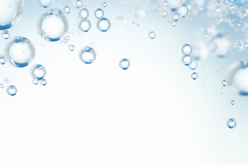 Water with many small bubbles on white background. Generative ai