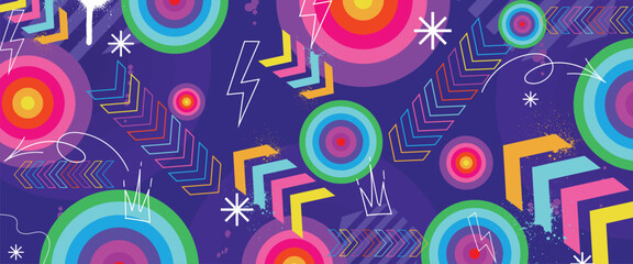 Abstract graffiti art bacgkround in rainbow colors. graffiti urban theme for prints, banners, and textiles in vector format