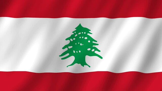 Flag of the Lebanon waving animation. looping National Lebanon flag animation background 4k