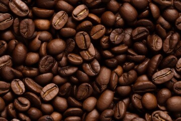 Fototapeta premium Seamless coffee bean texture and background, tile. Generative AI.