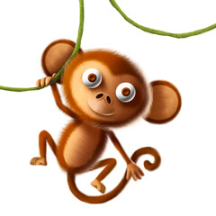 Fototapeta premium 3d cute toy monkey character illustration