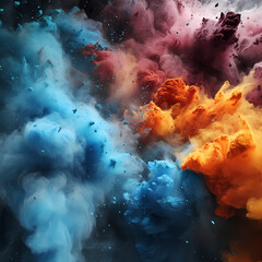 Fototapeta na wymiar Rainbow Mist: Mesmerizing Smoke Photography in Vivid Colors Generative AI