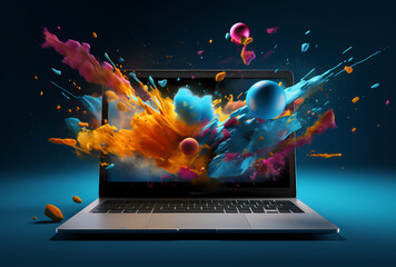 Colorful Explosions From a Laptop Screen