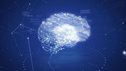 Brain made of Dots and Lines Spin 360 Loop