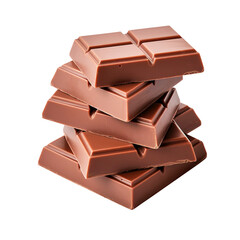chocolate pieces bar isolated on white created with Generative AI - obrazy, fototapety, plakaty