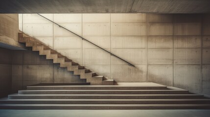 Concrete stairs, Modern Architecture detail Abstract Background. Generative AI.