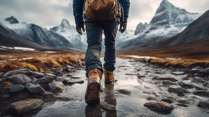 hiking in the mountains