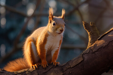 Naklejka na ściany i meble cute and adorable squirrel animal