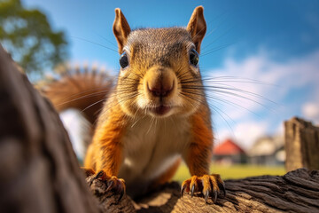 cute and adorable squirrel animal - obrazy, fototapety, plakaty