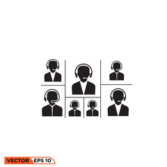 Icon vector graphic of people operator