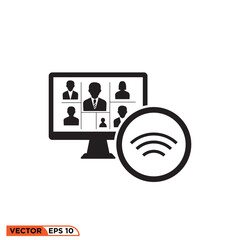 Icon vector graphic of Monitor wifi