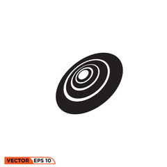 Icon vector graphic of circle solid black