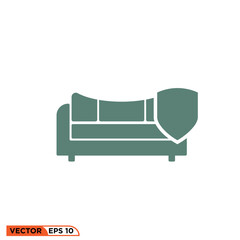 Icon vector graphic of protection of sofa