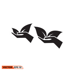 Fototapeta premium Icon vector graphic of hand leaf nature
