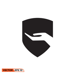 Icon vector graphic of hand shield 