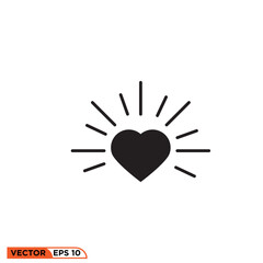 Icon vector graphic of love shine