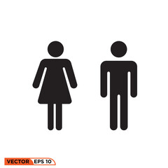 Icon vector graphic of stickmen female male