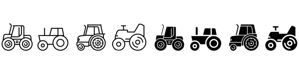 Tractor icon vector set. agriculture illustration sign collection. vehicle symbol.
