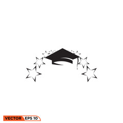 Hat graduation icon vector graphic element template