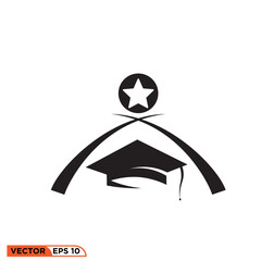 Hat graduation icon vector graphic element template