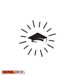 Hat Graduation icon vector graphic element template
