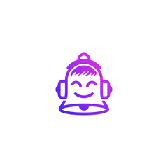 Obraz na płótnie Canvas Dj bell music logo design.