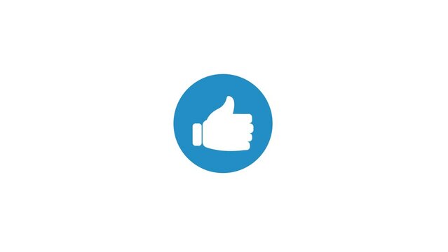 Animated likes button loop video. Pop up thumb up looped animation 