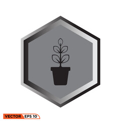 Potted Plant icon vector graphic element template