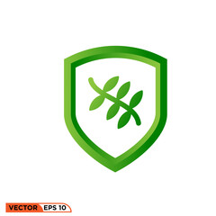 Leaf Shield icon vector graphic element template