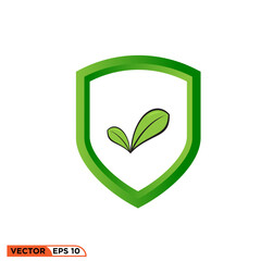 Leaf Shield icon vector graphic element template