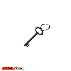 Key icon vector graphic of template illustration art