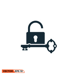 Key padlock icon vector graphic of template 