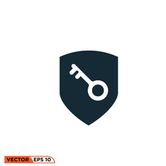 Key shield icon vector graphic of template 