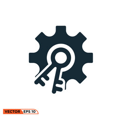 Key setting icon vector graphic of template 
