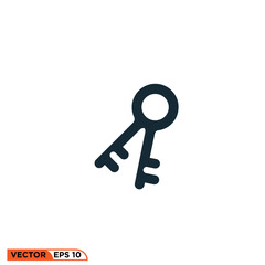 Key icon vector graphic of template 