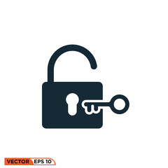 Key padlock icon vector graphic of template 