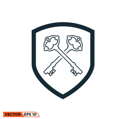 Key shield icon vector graphic of template 